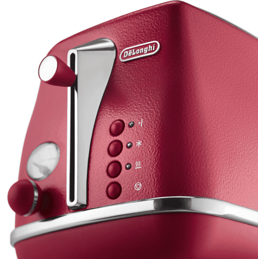 Тостер DELONGHI CTOE2103R Icona Elements 900Вт красный, Италия